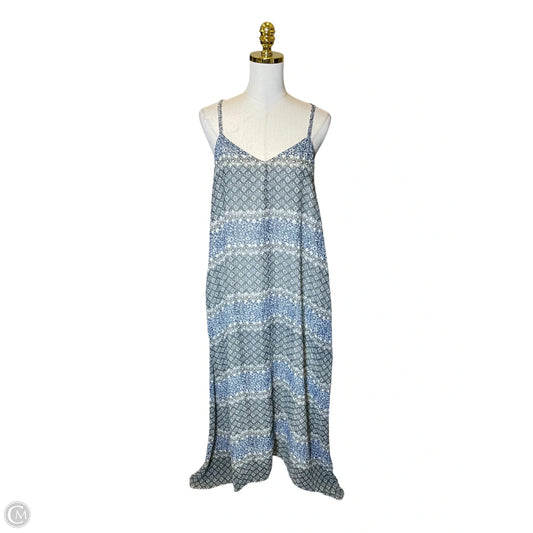 Dress Casual Maxi By Madewell In Blue & Cream, Size: L