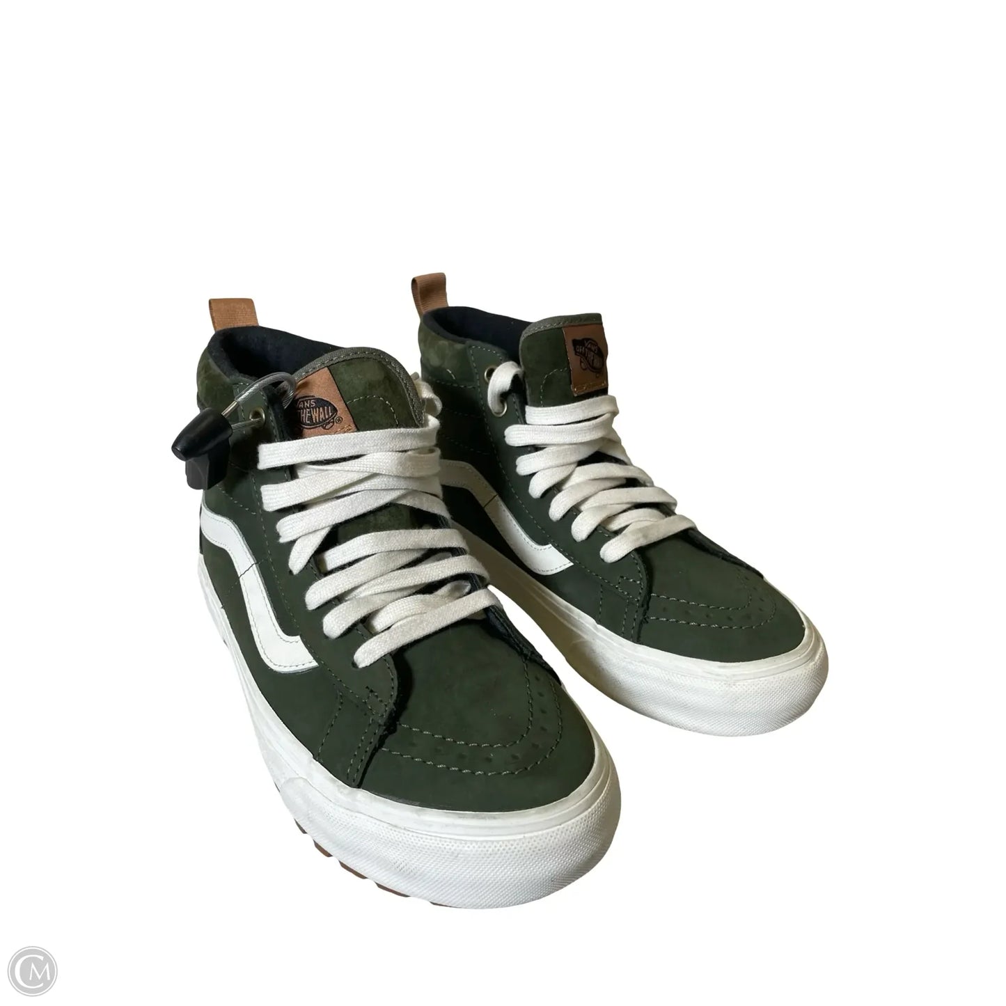 Shoes Sneakers By Vans In Green & White, Size: 7.5