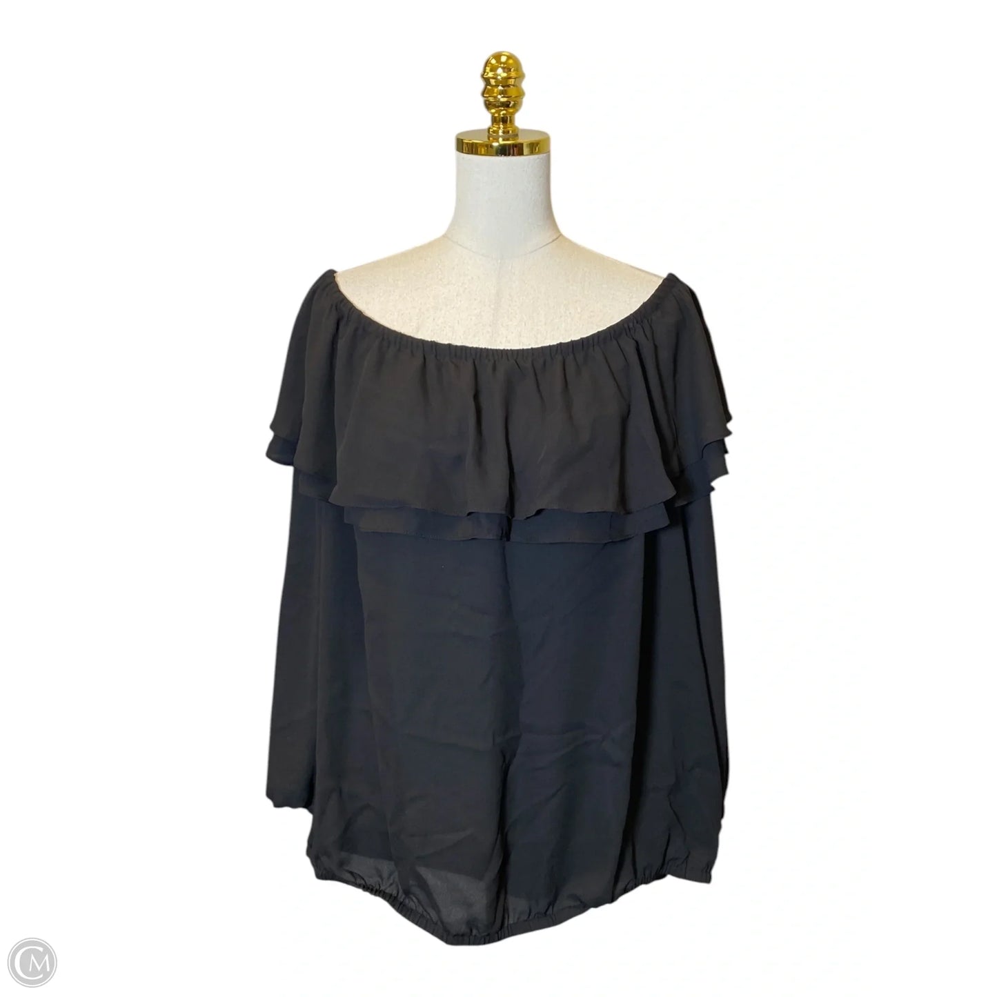 Top Long Sleeve By Michael By Michael Kors In Black, Size: 2x