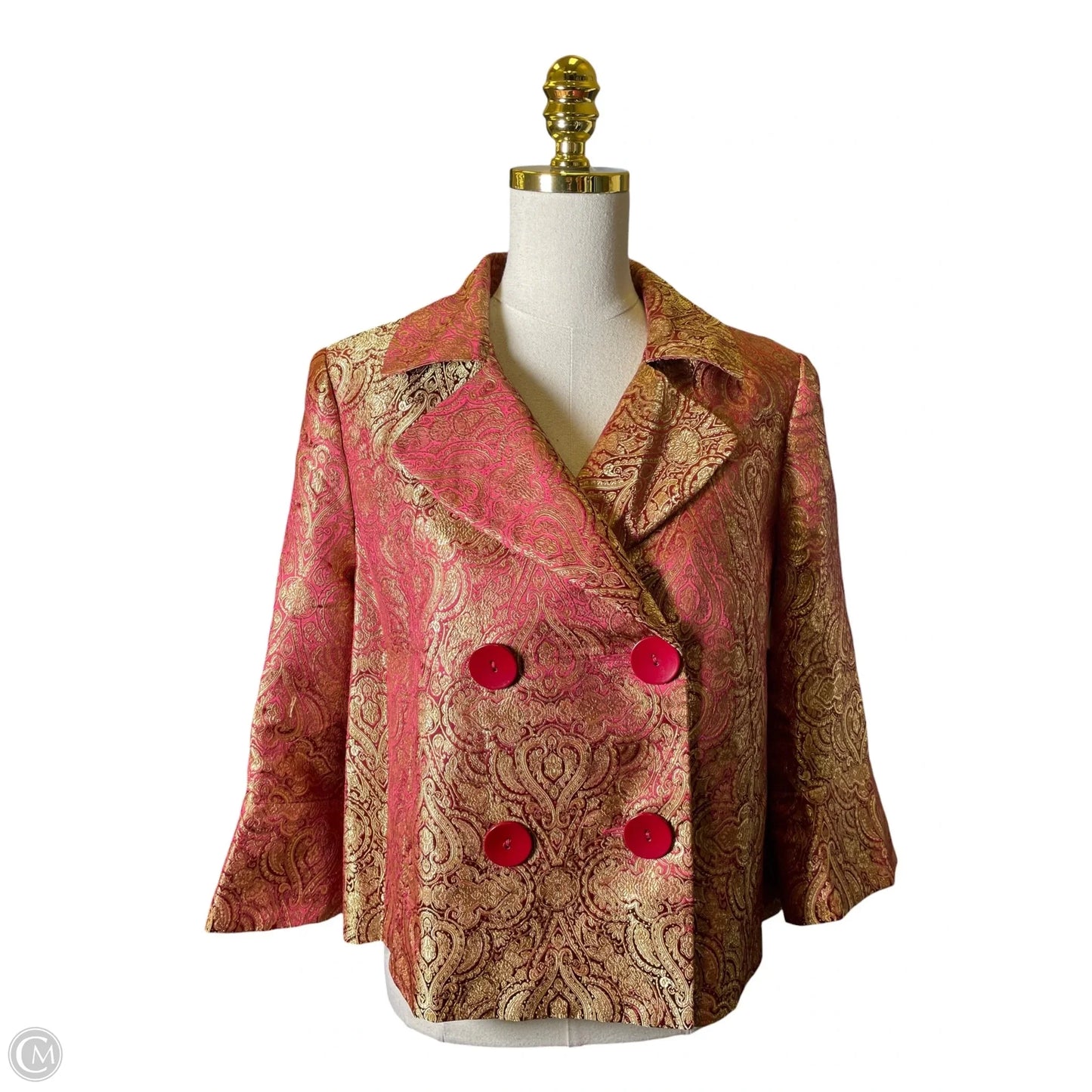 Blazer By Courtenay In Gold & Red, Size: L