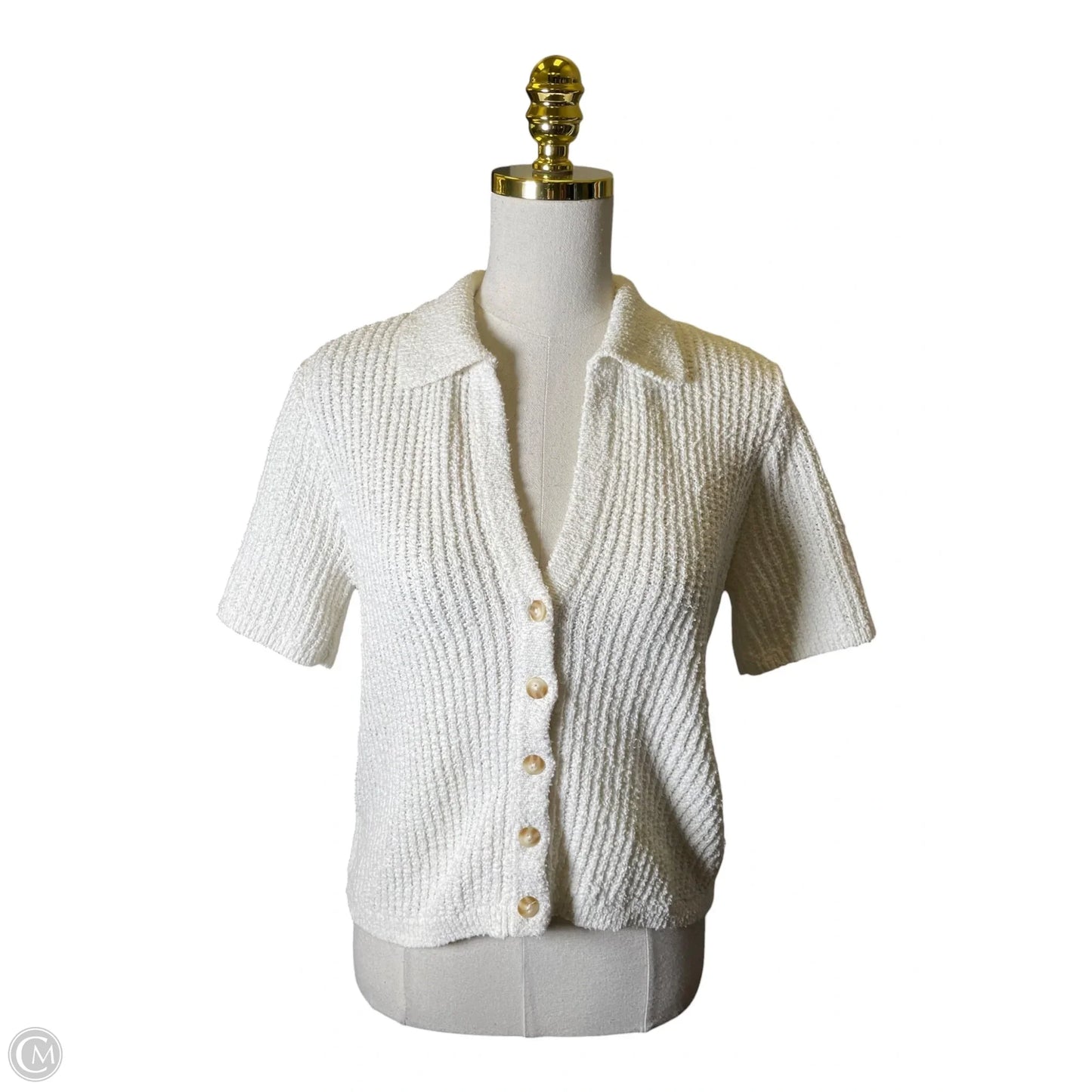Top Short Sleeve By Abercrombie And Fitch In Cream, Size: S