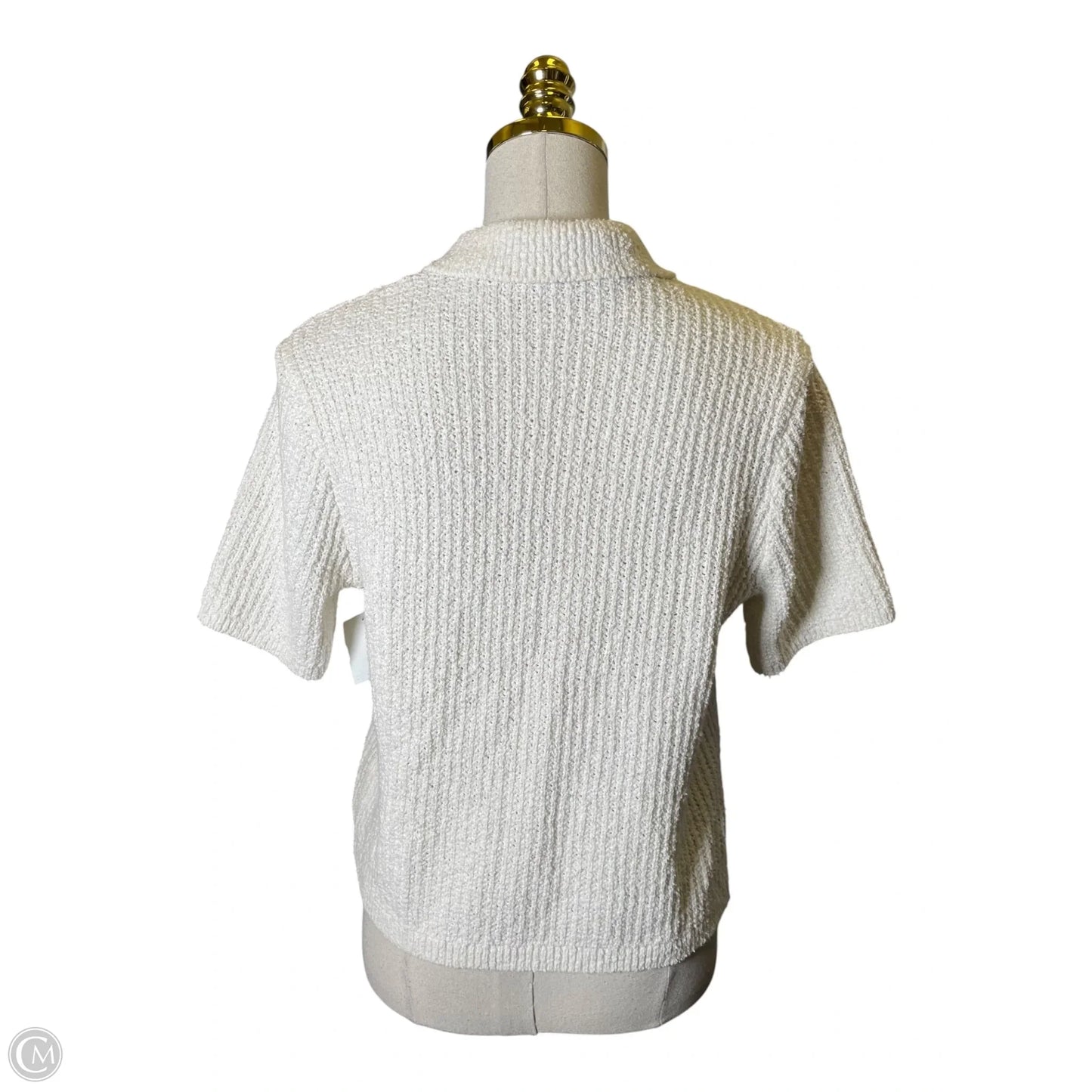 Top Short Sleeve By Abercrombie And Fitch In Cream, Size: S