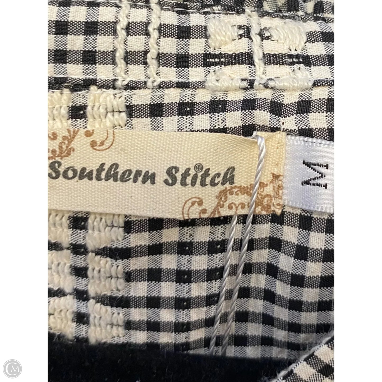Top Short Sleeve By Southern Stitch In Black & Cream, Size: M