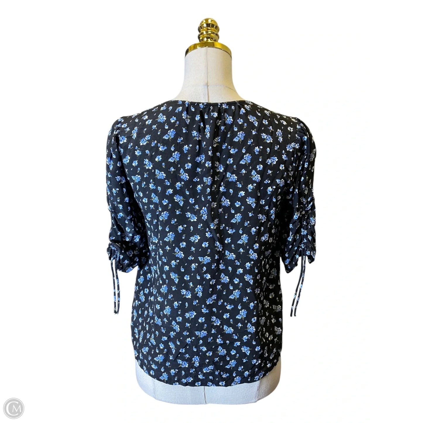 Top 3/4 Sleeve By Madewell In Black & Blue, Size: Xs