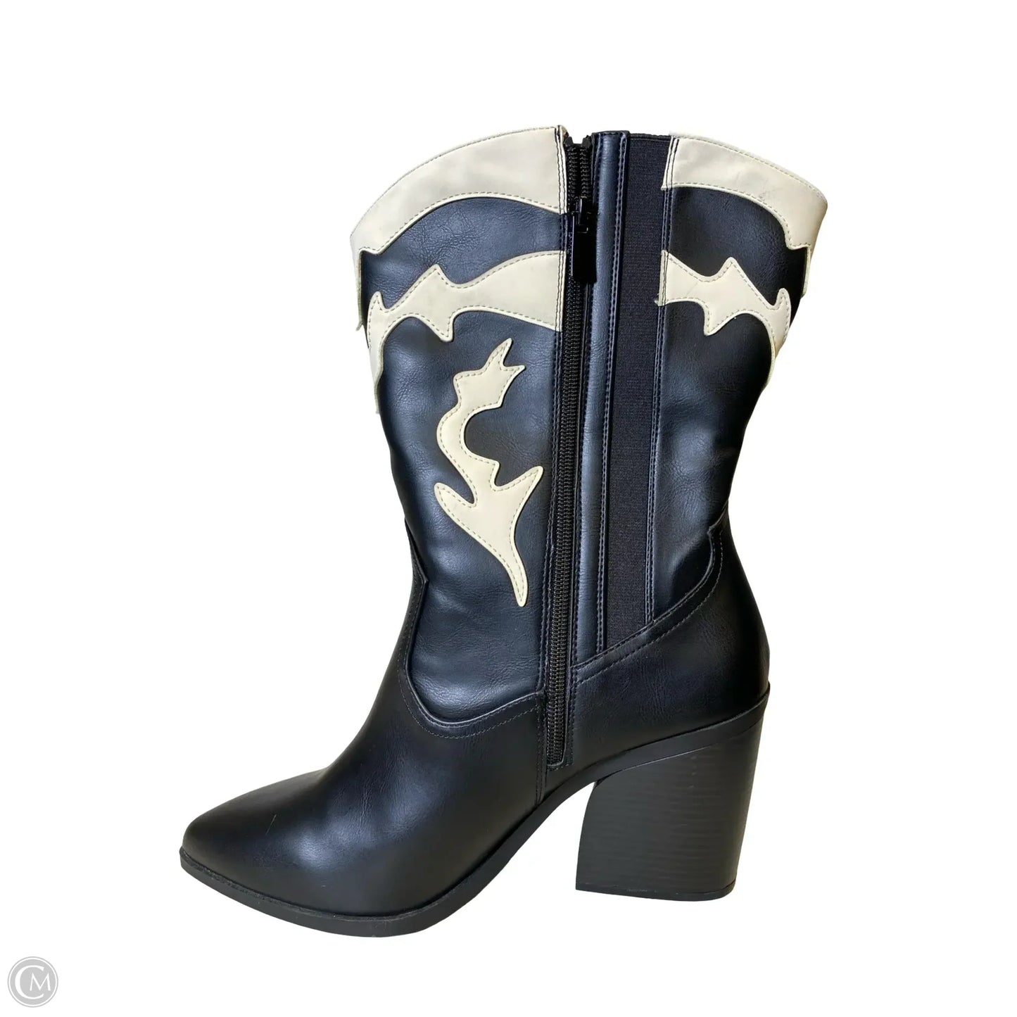 Boots Western By Torrid In Black & Cream, Size: 10.5