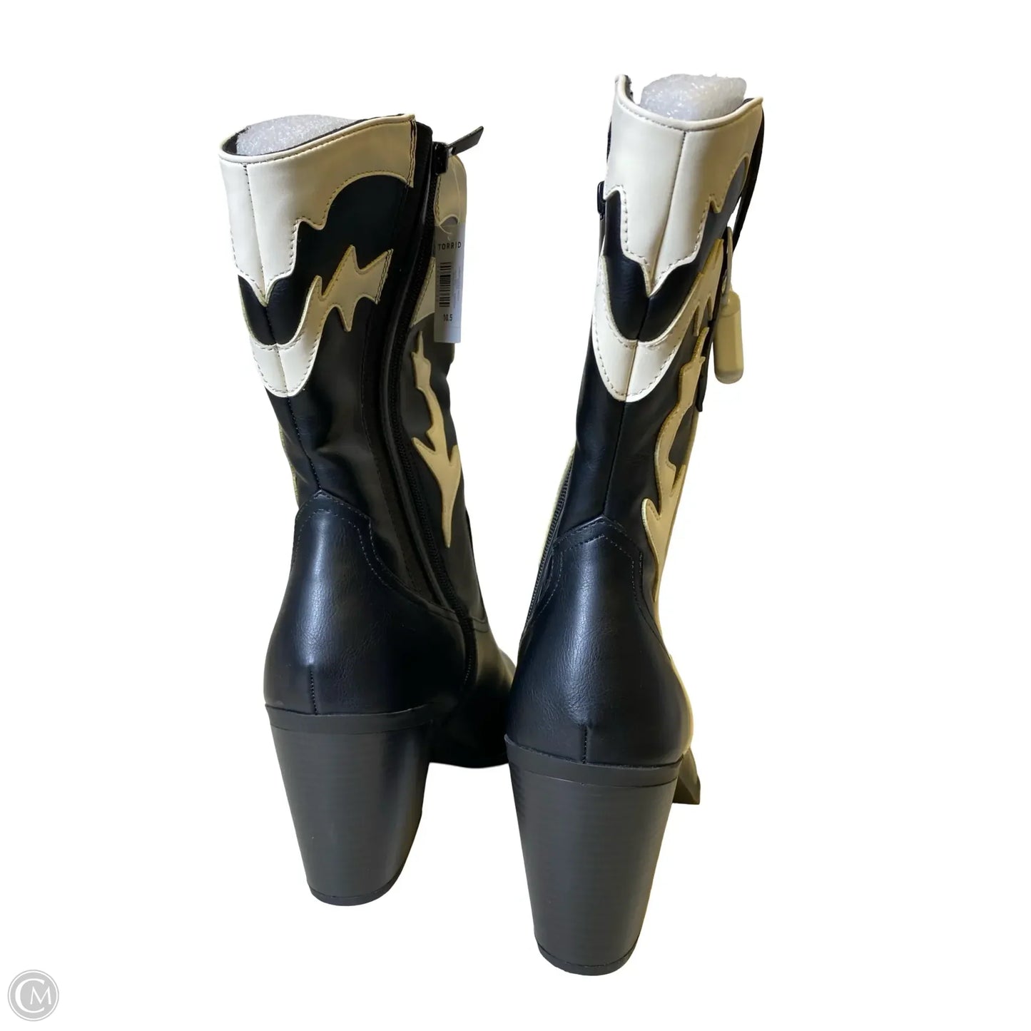 Boots Western By Torrid In Black & Cream, Size: 10.5