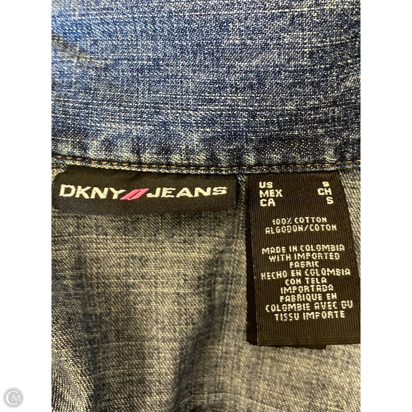 Jacket Denim By Dkny In Blue Denim, Size: S