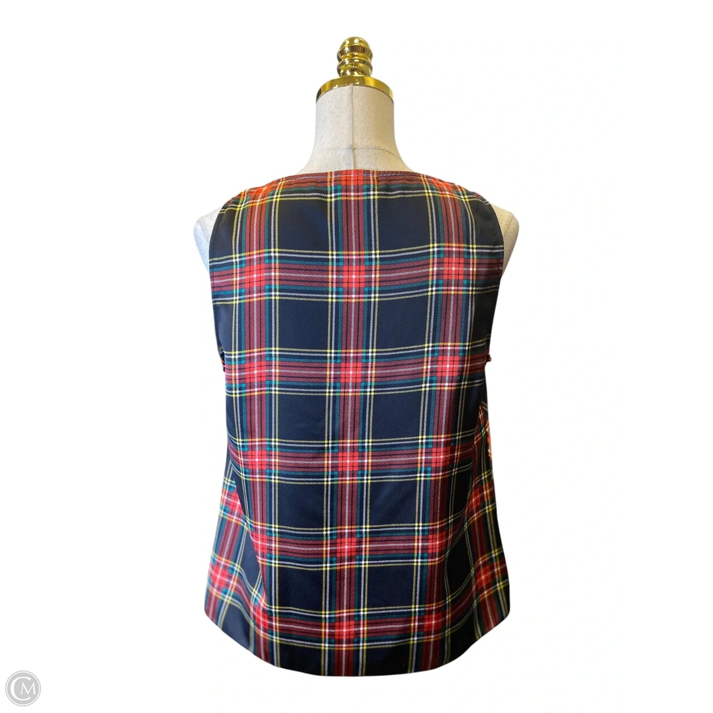 Top Sleeveless By J. Crew In Plaid Pattern, Size: S