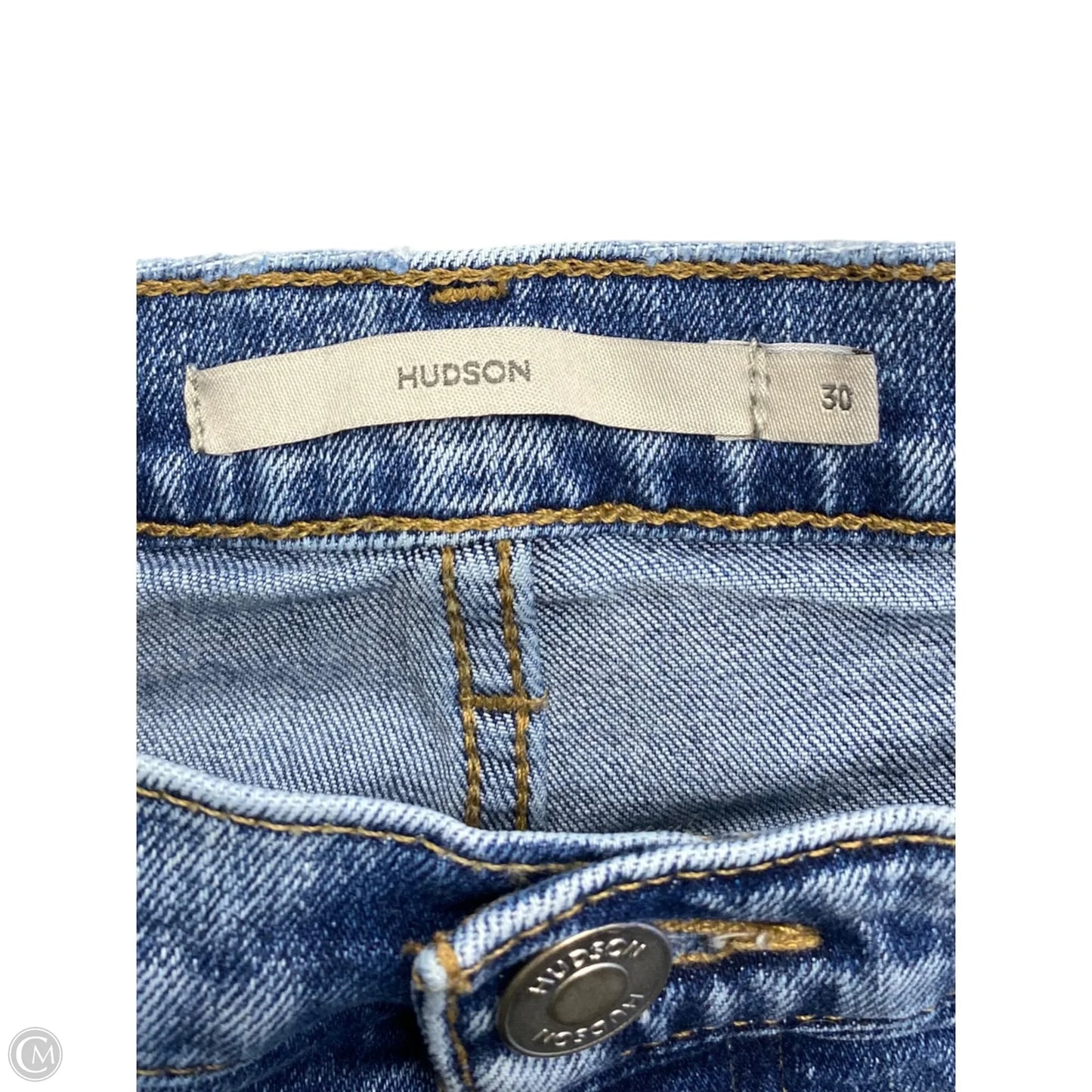 Jeans Straight By Hudson In Blue Denim, Size: 10