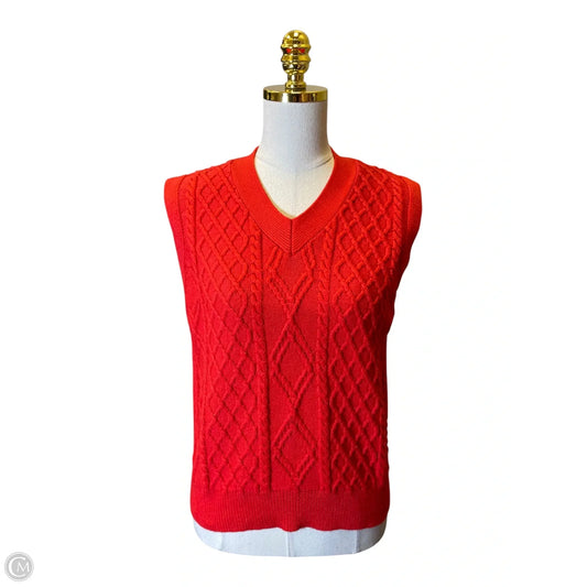 Vest Sweater By Clothes Mentor In Red, Size: M
