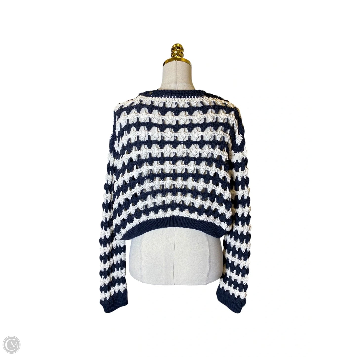 Sweater By Zara In Blue & Cream, Size: S