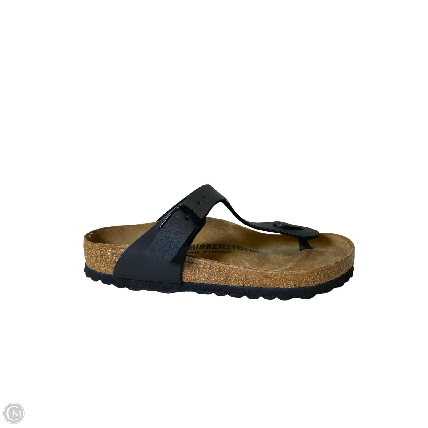 Sandals Flats By Birkenstock In Black & Brown, Size: 5