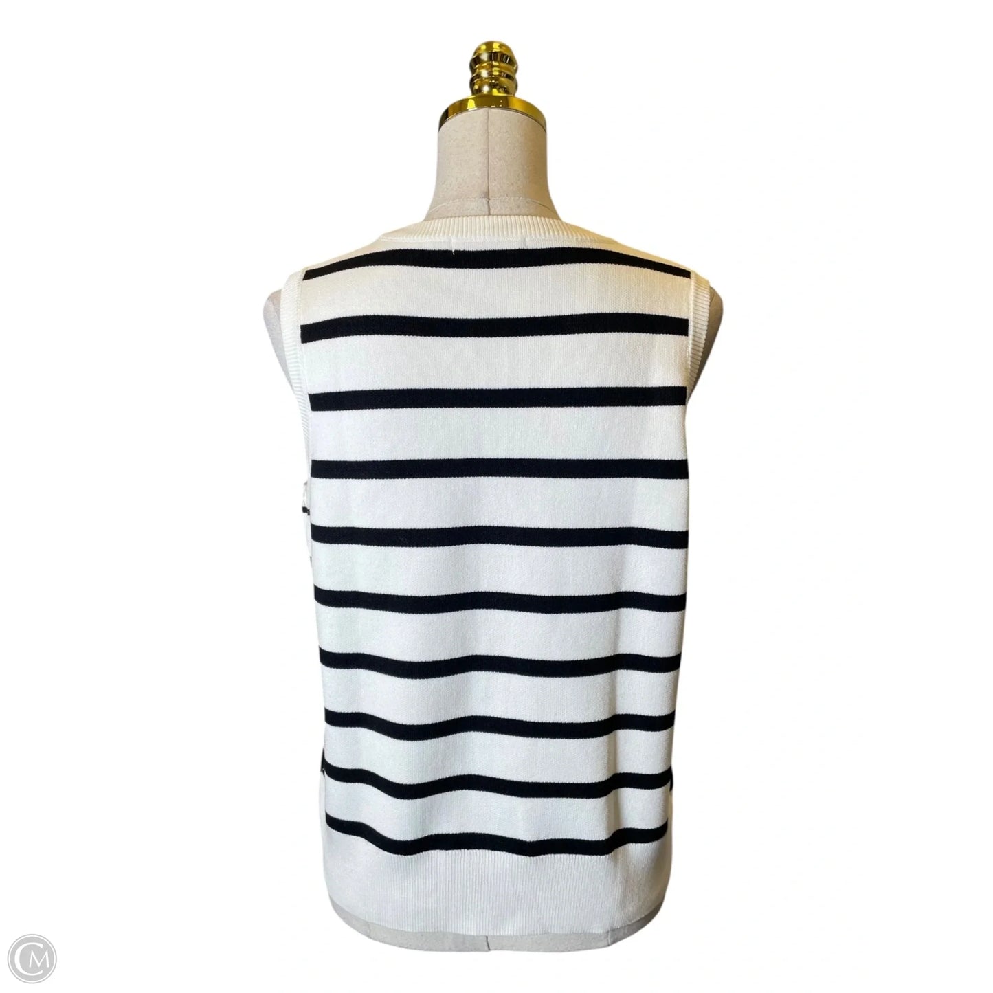 Vest Other By Clothes Mentor In Black & Cream, Size: L