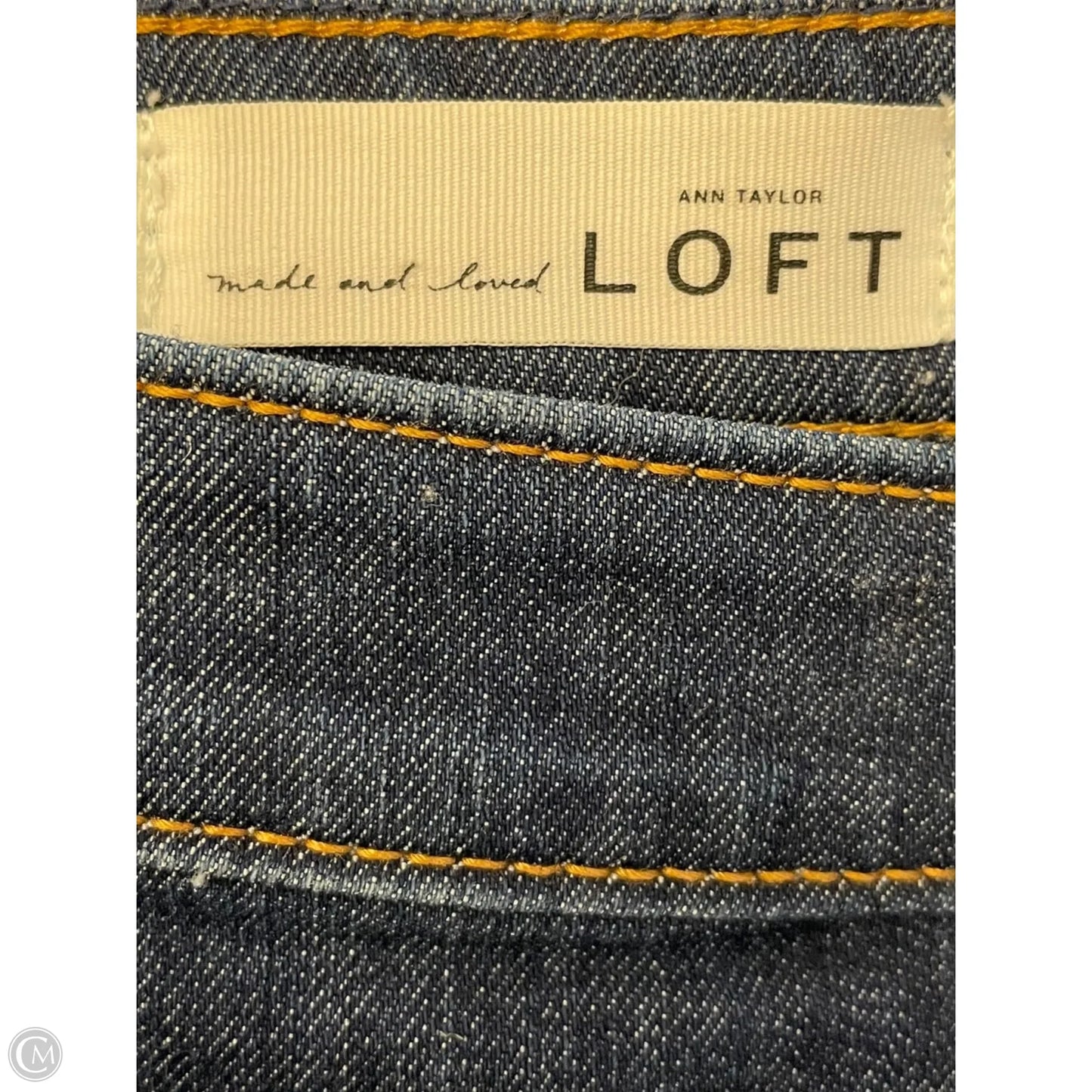 Skirt Midi By Loft In Blue Denim, Size: 2