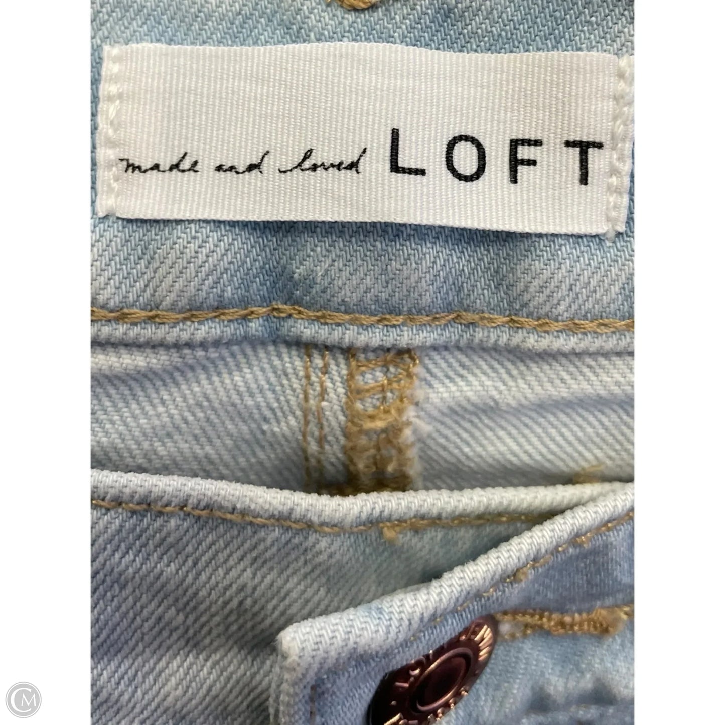 Jeans Straight By Loft In Blue Denim, Size: 4