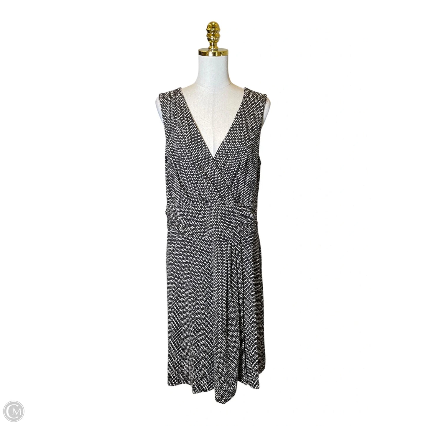Dress Casual Midi By Ann Taylor In Black & Cream, Size: Xl