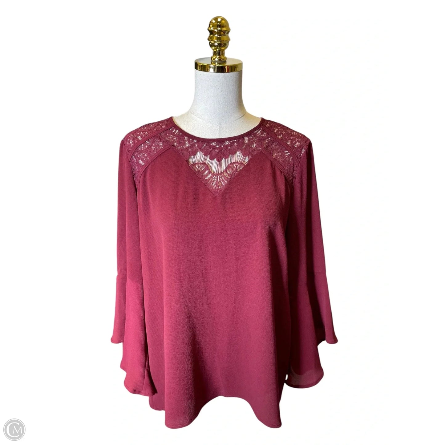 Top Long Sleeve By 41 Hawthorn In Maroon, Size: L