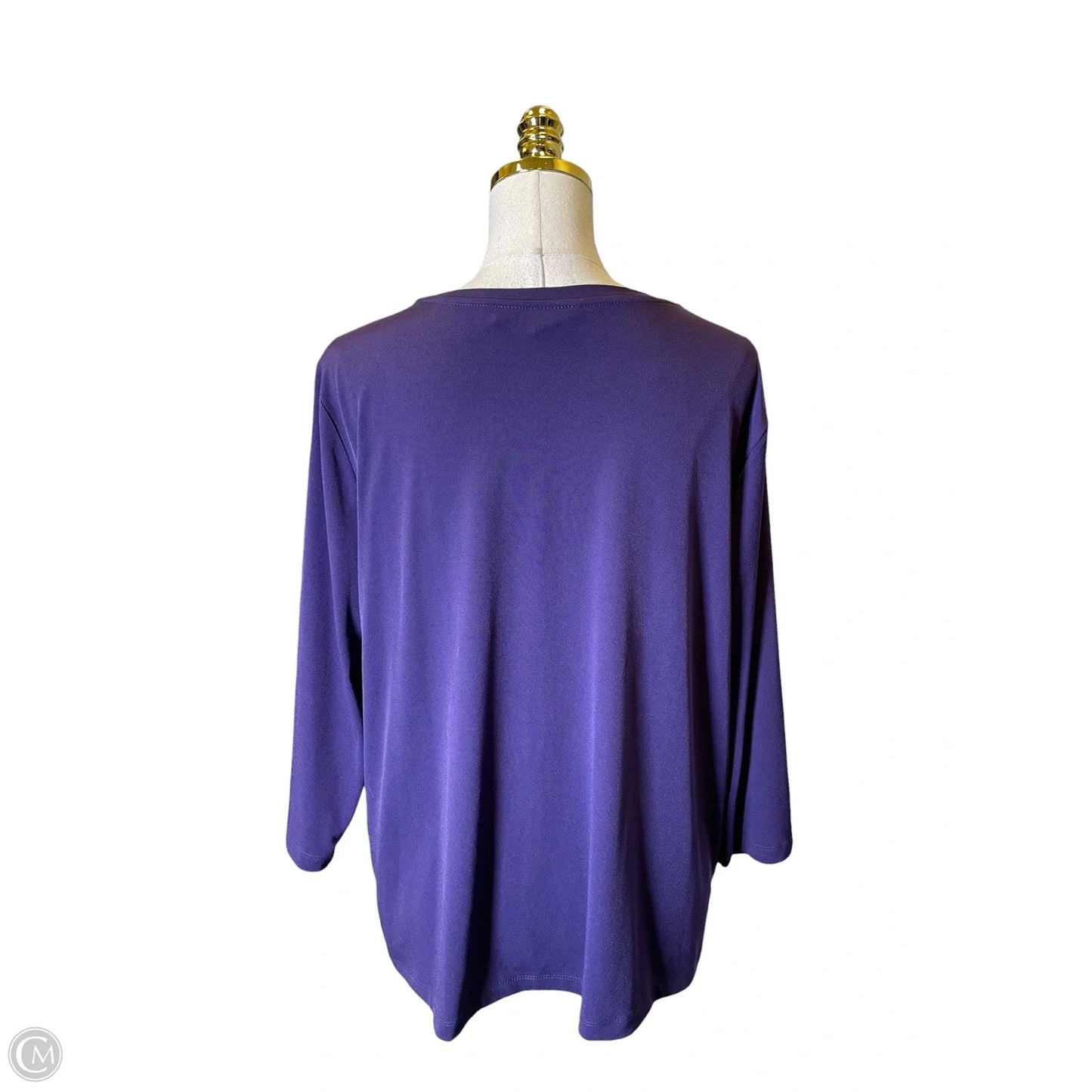 Top 3/4 Sleeve By Chicos In Purple, Size: Xl