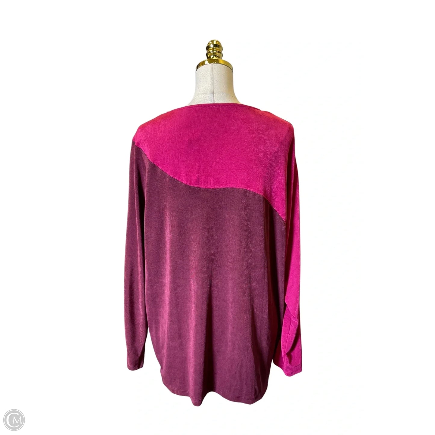 Top 3/4 Sleeve By Chicos In Pink, Size: Xl