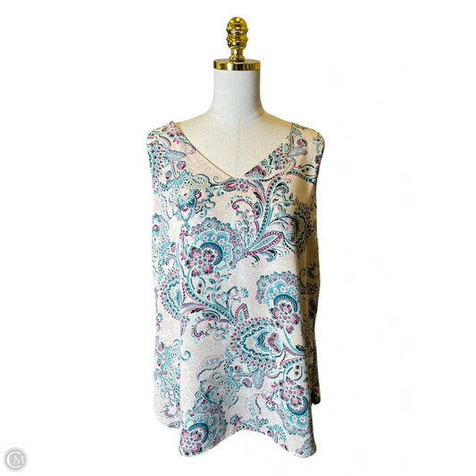 Top Sleeveless By Chicos In Multi-colored, Size: L