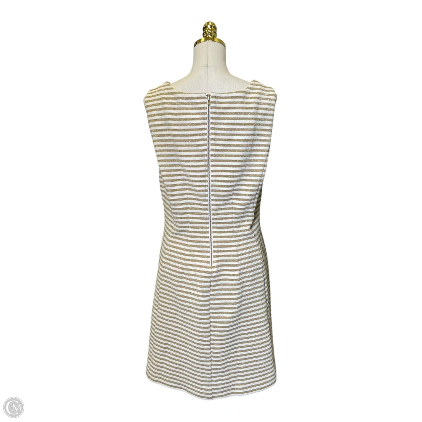 Dress Designer By Lilly Pulitzer In Gold & White, Size: Xl