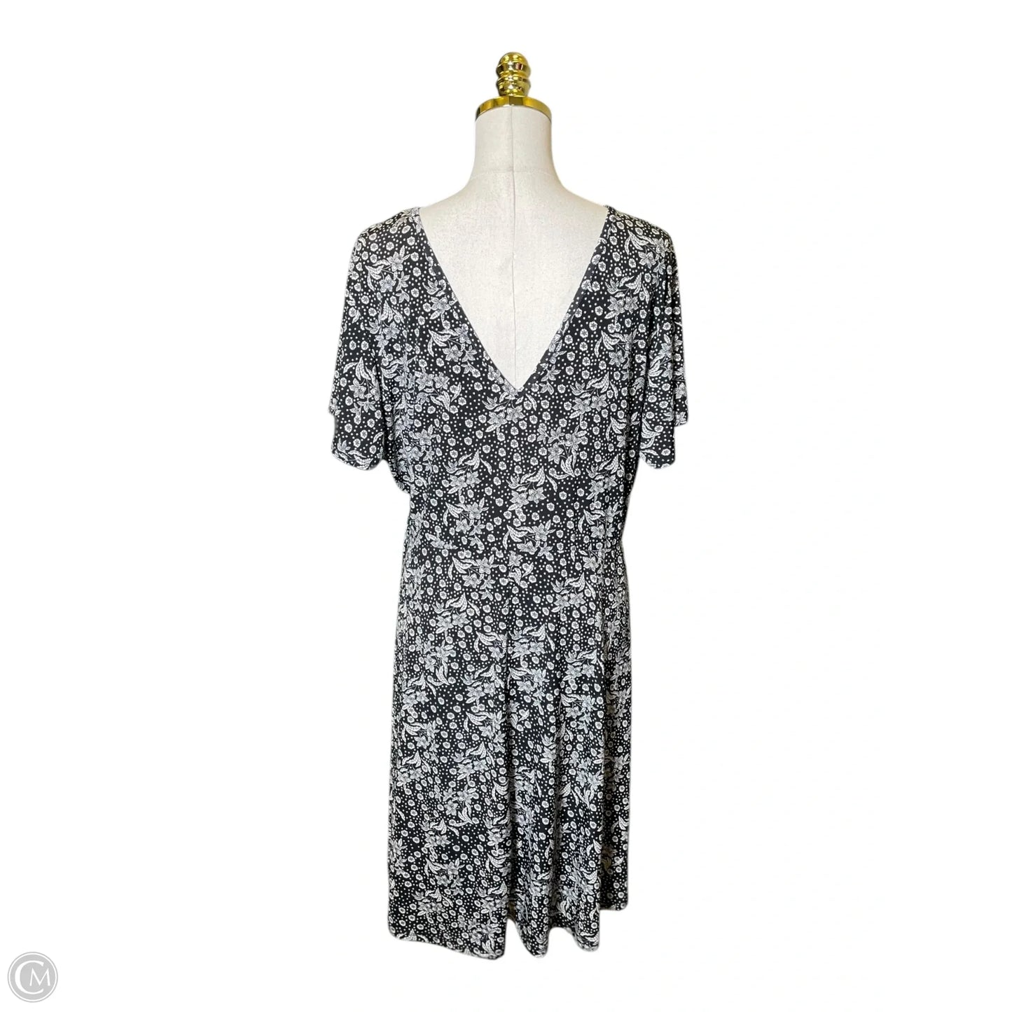 Dress Casual Midi By Kaileigh In Black & Cream, Size: 3x