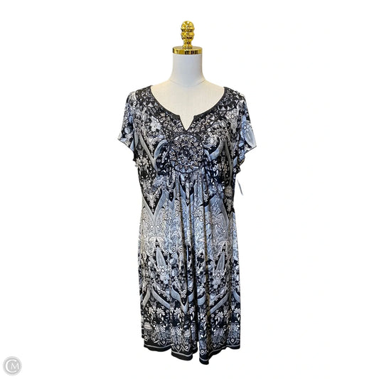 Dress Casual Midi By One World In Black & White, Size: 1x