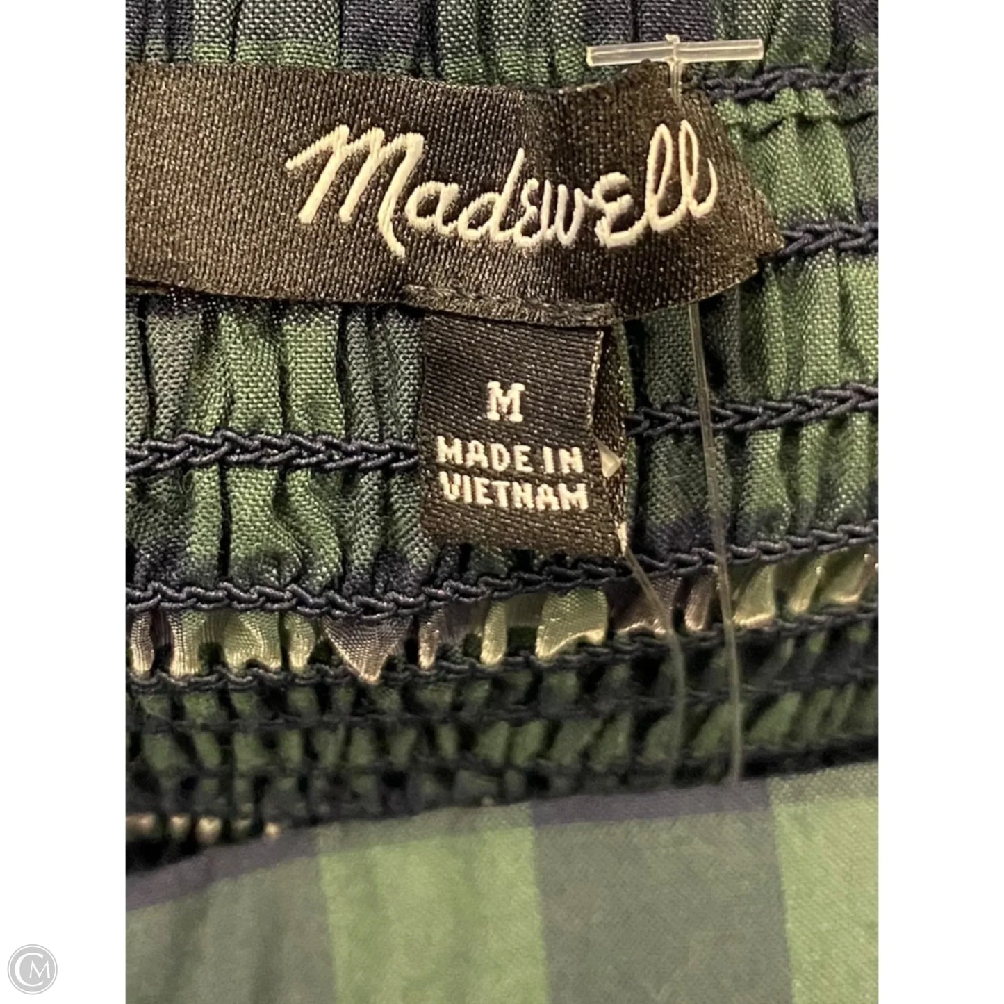 Top Short Sleeve By Madewell In Plaid Pattern, Size: M