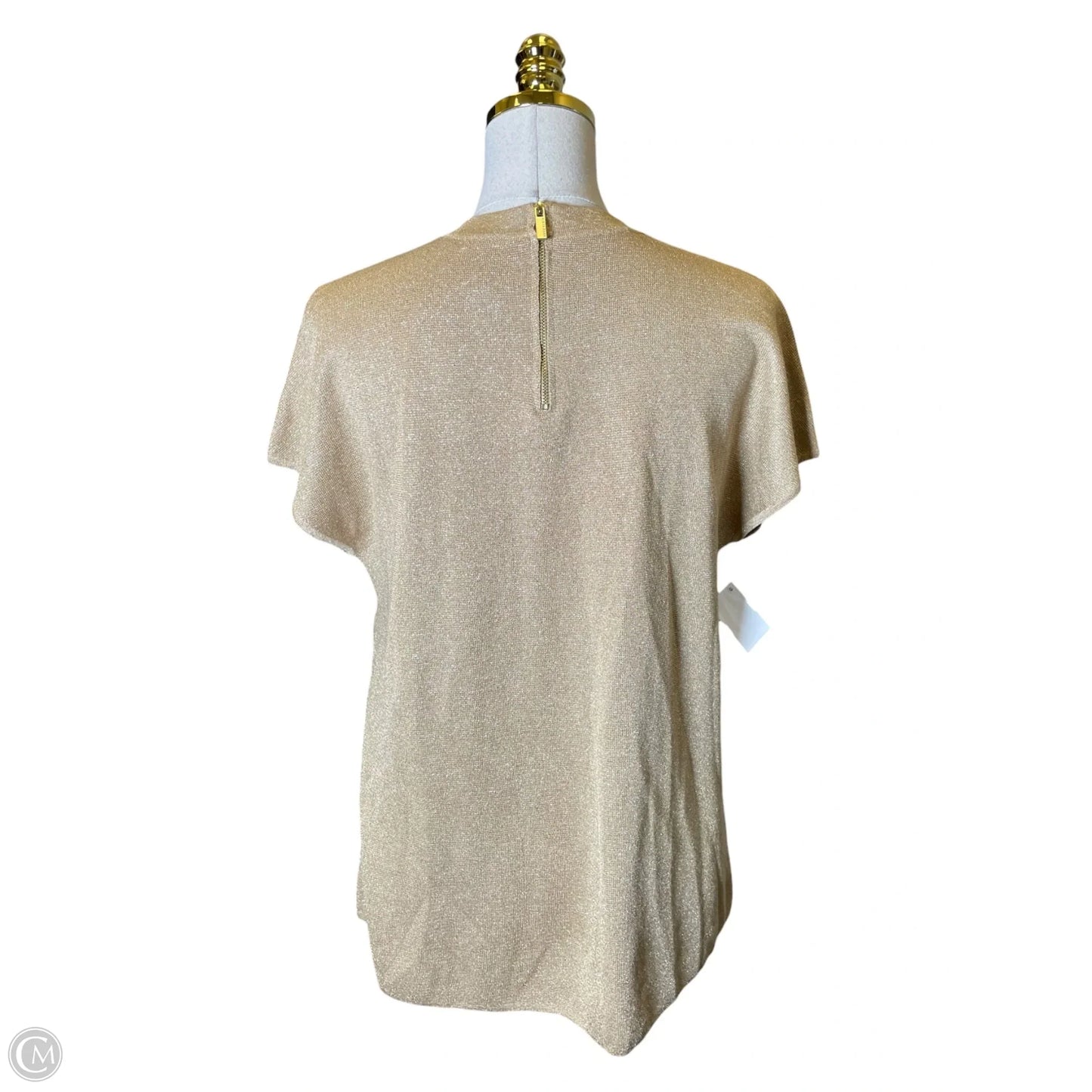 Top Short Sleeve By Anne Klein In Gold, Size: L