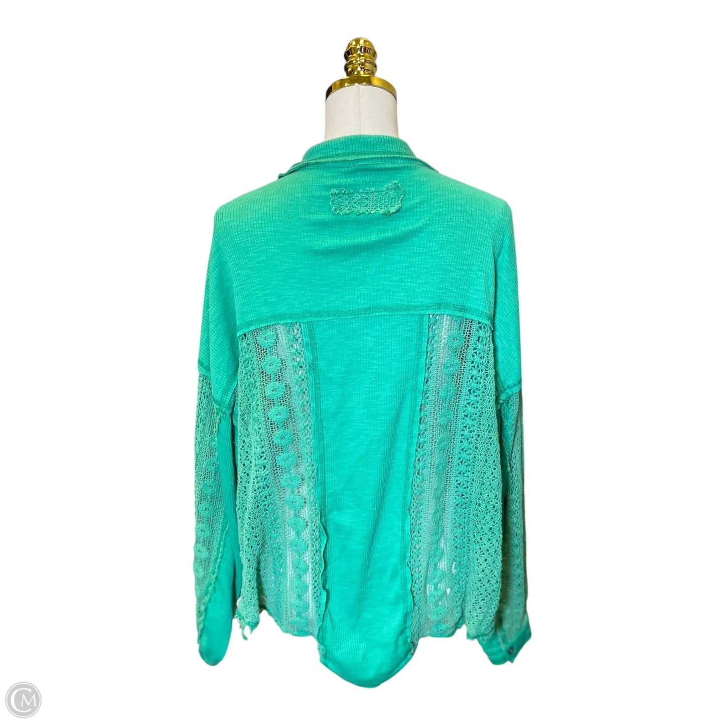 Top Long Sleeve By Pol In Green, Size: L