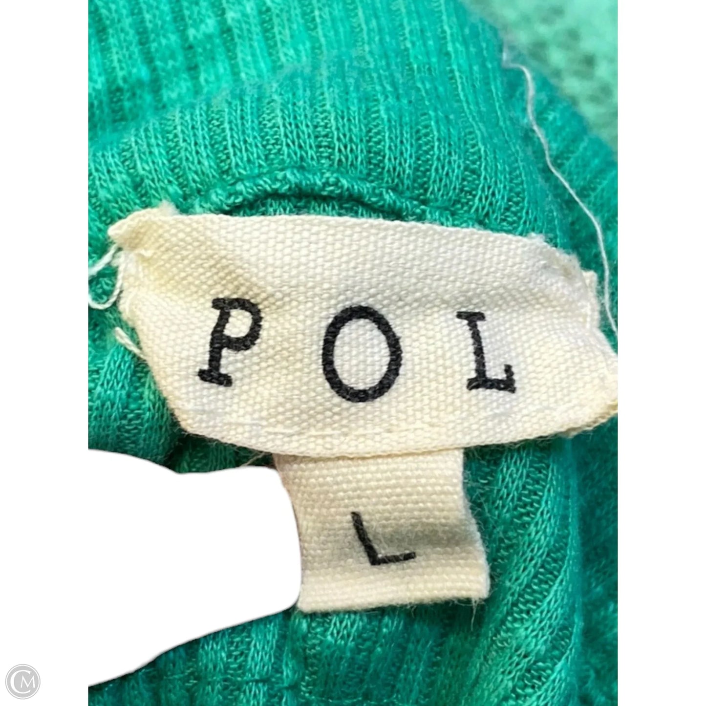 Top Long Sleeve By Pol In Green, Size: L