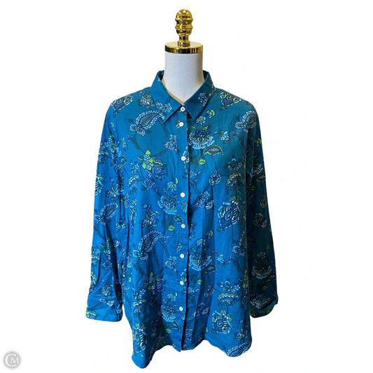 Top Long Sleeve By Talbots In Multi-colored, Size: Xl
