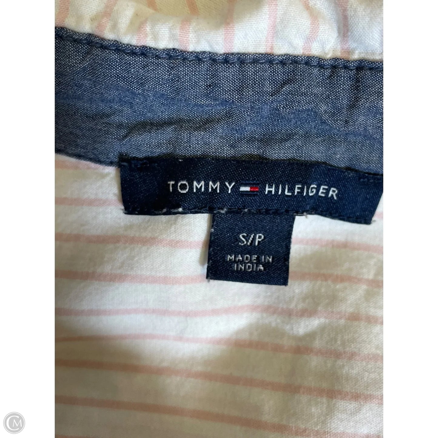 Top Long Sleeve By Tommy Hilfiger In Pink & White, Size: Sp