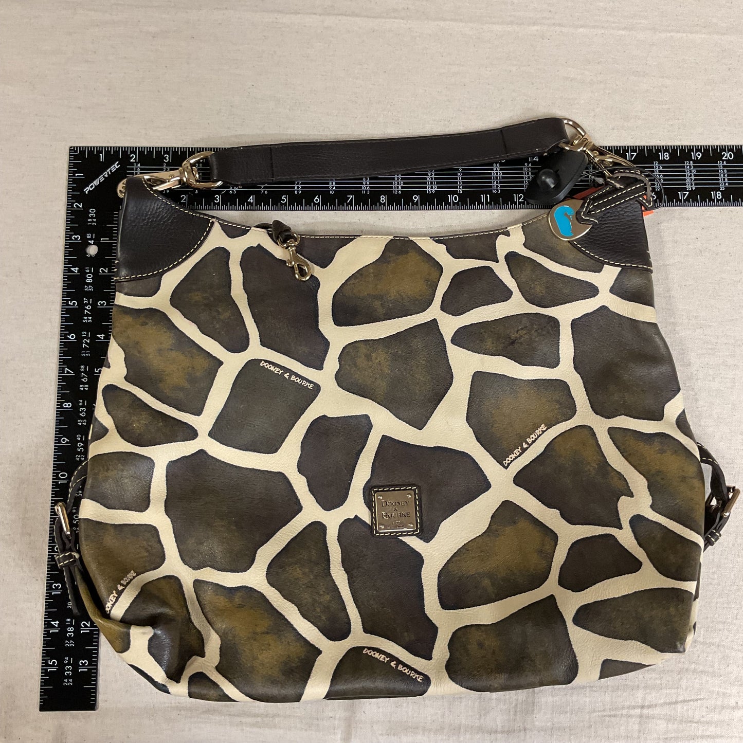 Handbag Designer By Dooney And Bourke In Brown & Cream, Size:Large