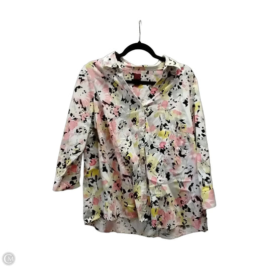 Blouse 3/4 Sleeve By 212 Collection In Multi-colored, Size: 1x