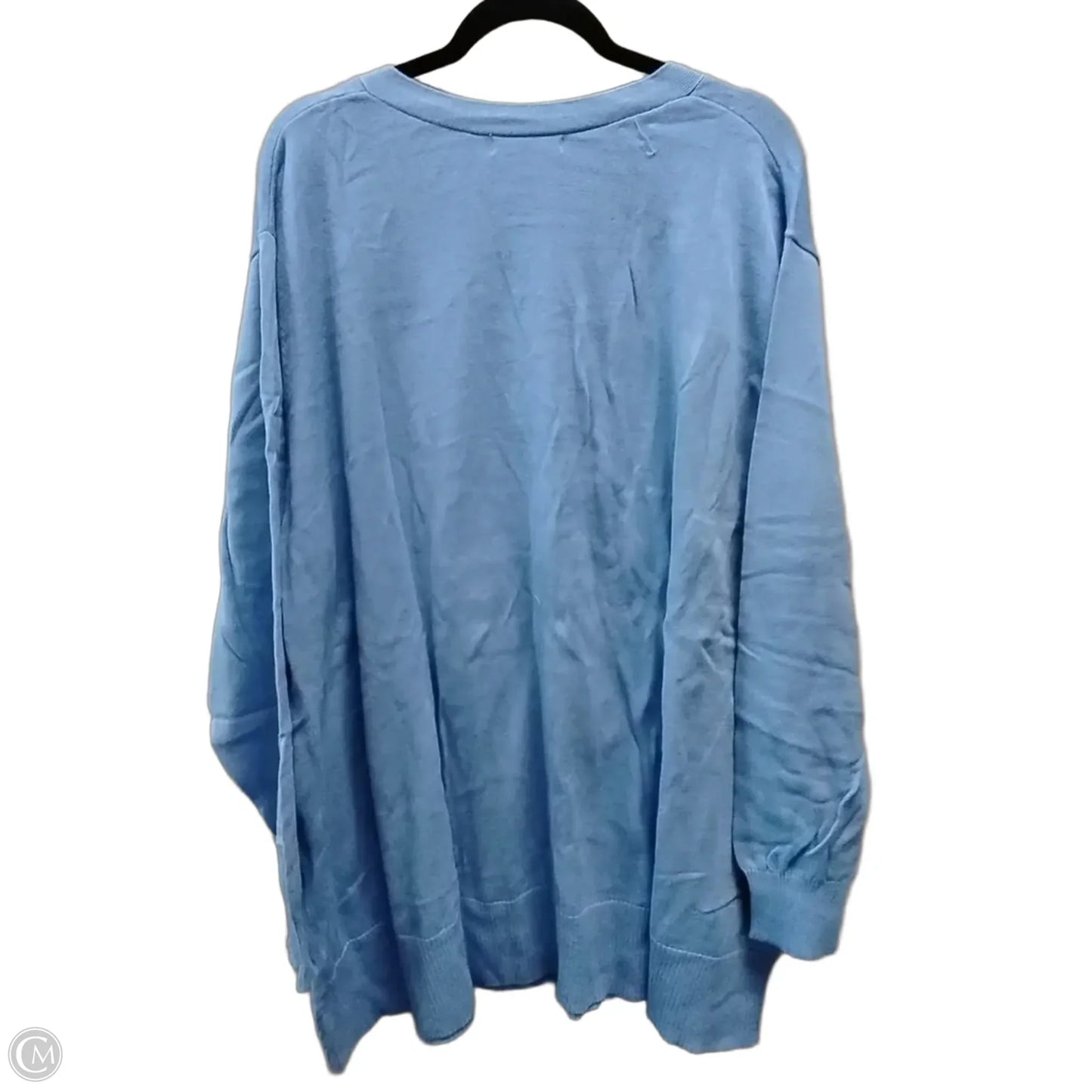 Sweater Cardigan By Woman Within In Blue, Size: 4x