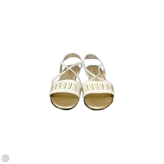 Sandals Flats By Clothes Mentor In White & Yellow, Size: 7