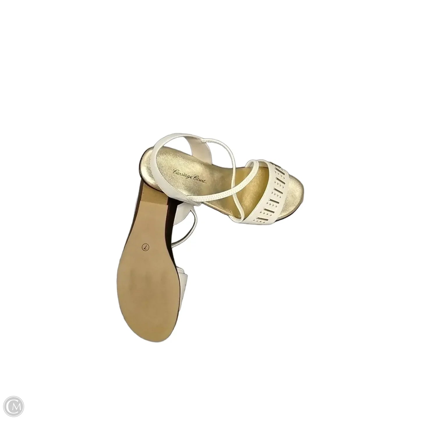 Sandals Flats By Clothes Mentor In White & Yellow, Size: 7
