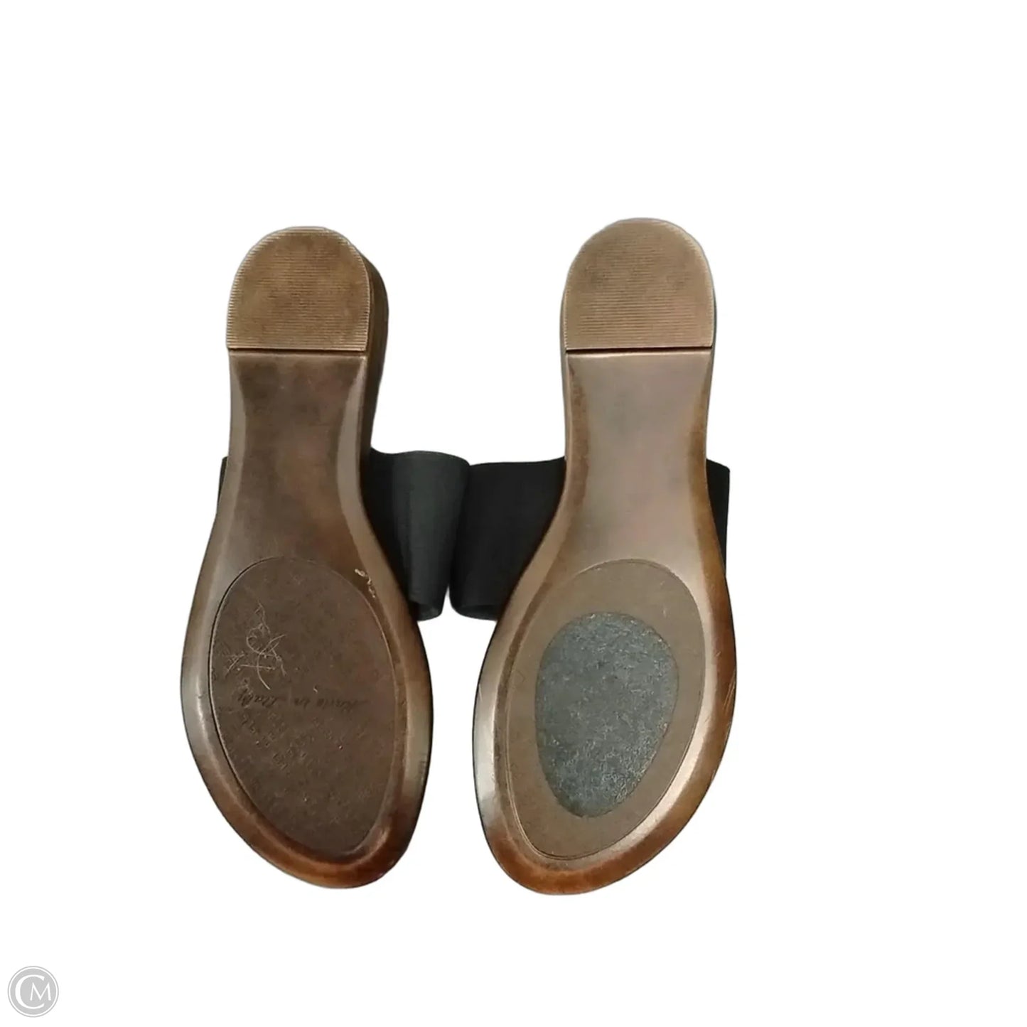 Sandals Flip Flops By Italian Shoemakers In Black, Size: 10
