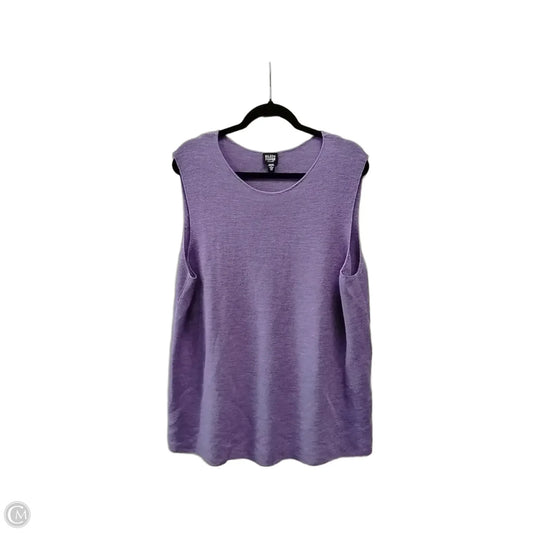 Sweater Short Sleeve By Eileen Fisher In Purple, Size: 2x