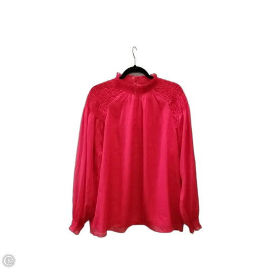 Blouse Long Sleeve By Ann Taylor In Red, Size: Xxl