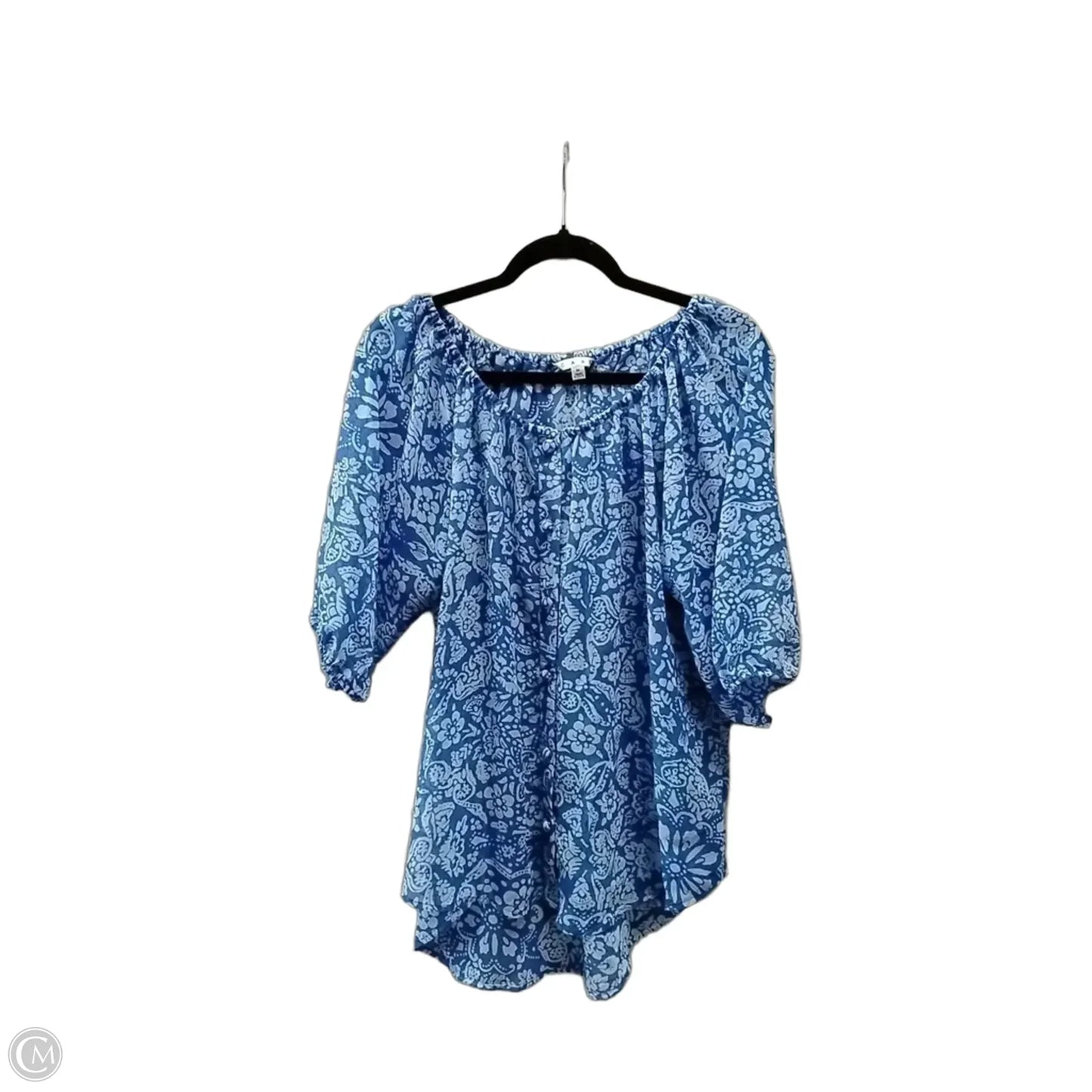 Blouse Long Sleeve By Cabi In Blue, Size: M