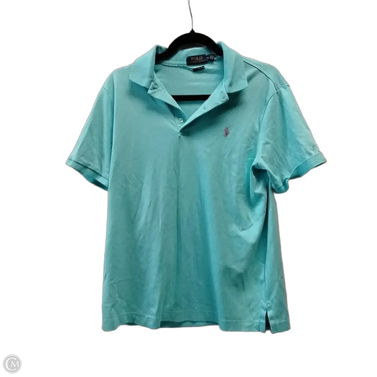 Top Short Sleeve By Ralph Lauren In Aqua, Size: M