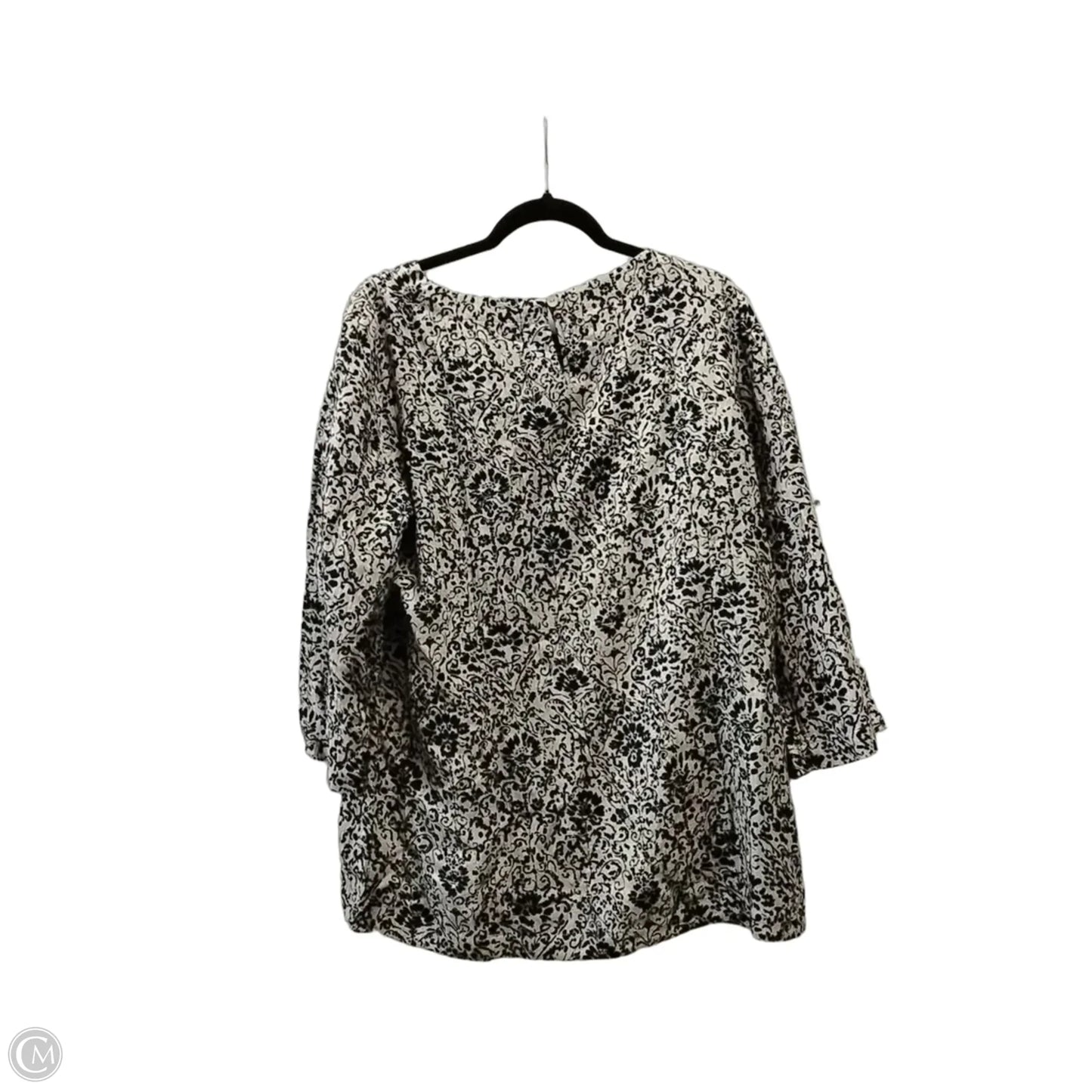 Top Long Sleeve By Soft Surroundings In Black & Brown, Size: L