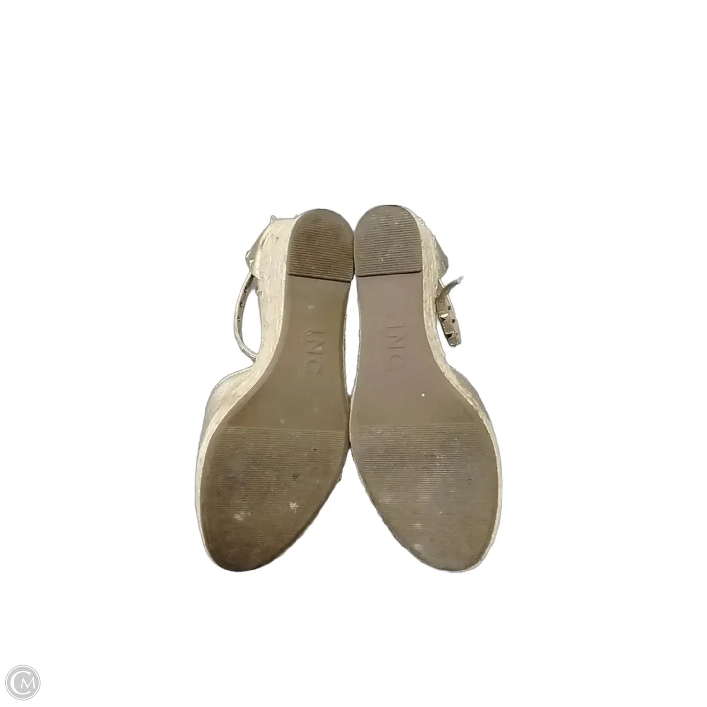 Sandals Heels Wedge By Inc In Gold, Size: 8.5