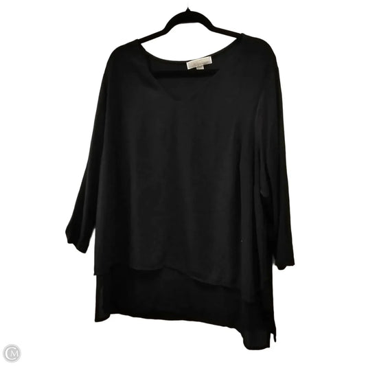 Blouse Long Sleeve By Michael By Michael Kors In Black, Size: 2x
