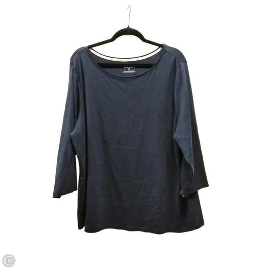 Top Long Sleeve By Talbots In Navy, Size: 3x