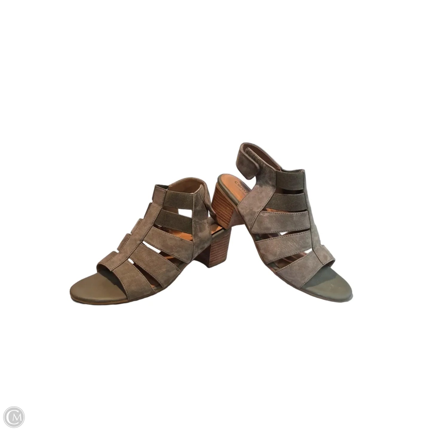 Sandals Heels Block By Comfortiva In Green, Size: 8
