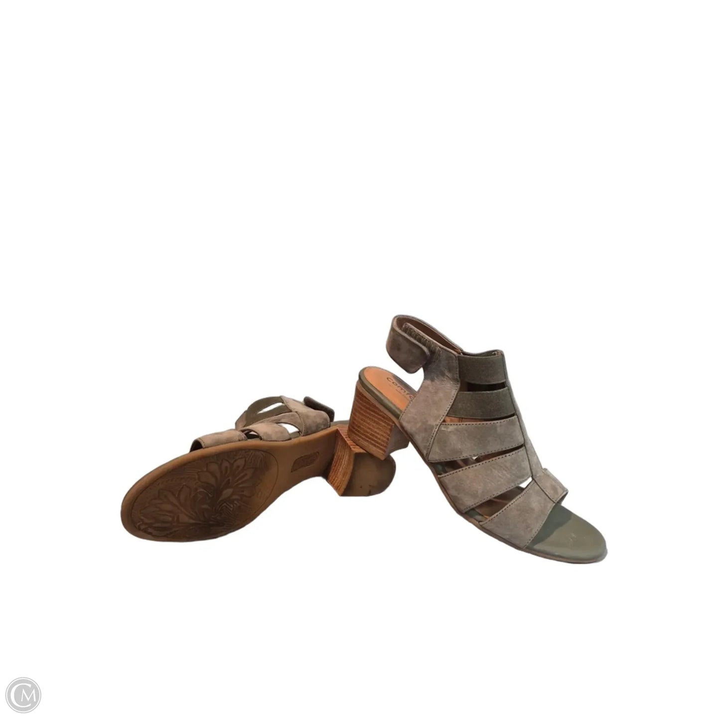 Sandals Heels Block By Comfortiva In Green, Size: 8