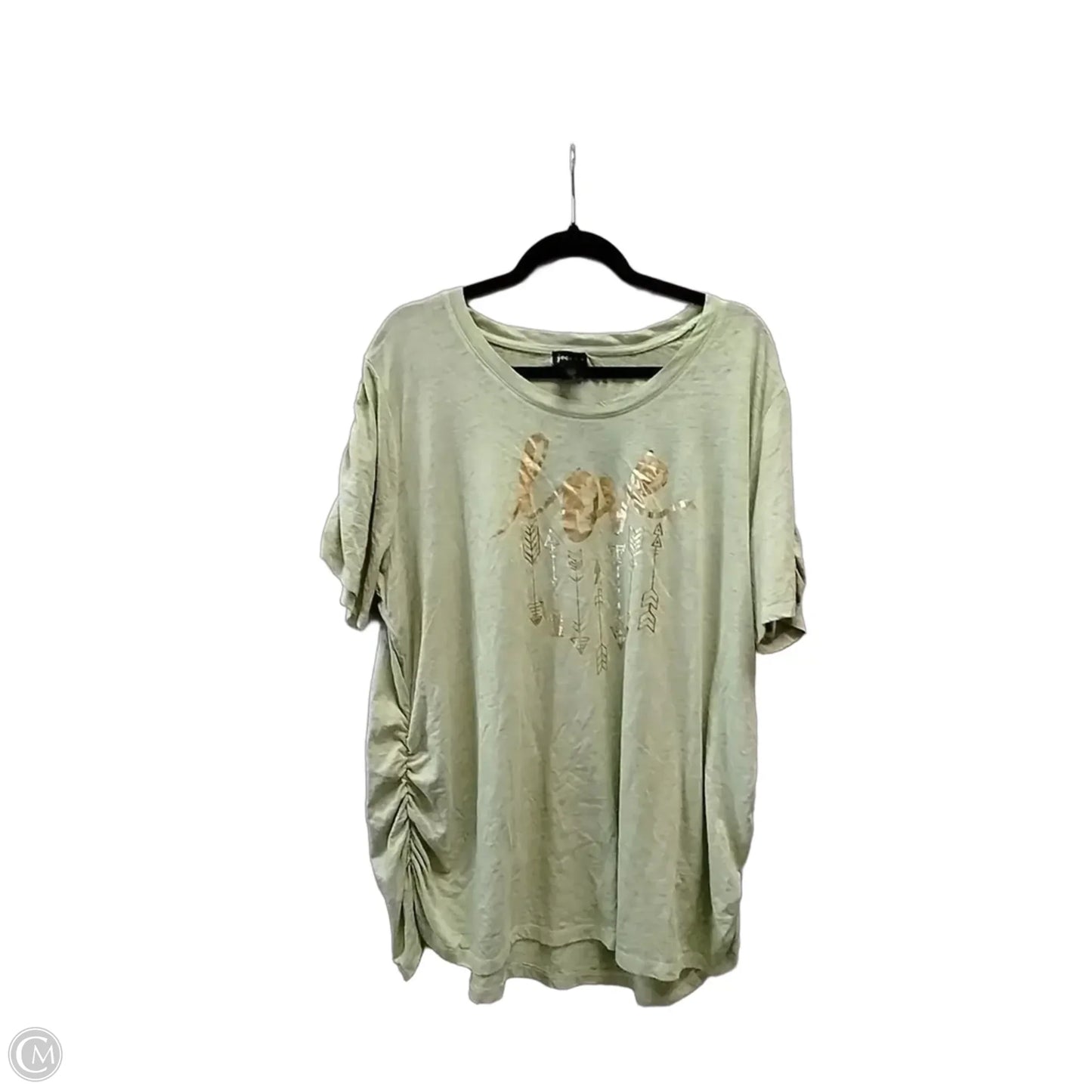 Top Short Sleeve By Clothes Mentor In Gold & Tan, Size: 3x